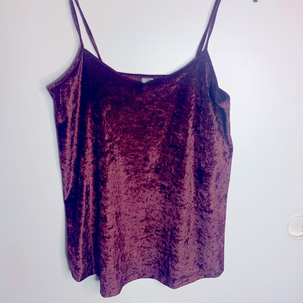 Red velvet tank top